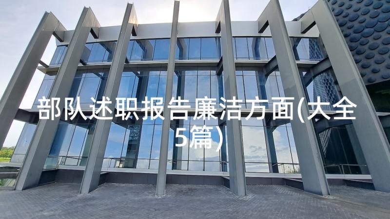 部队述职报告廉洁方面(大全5篇)