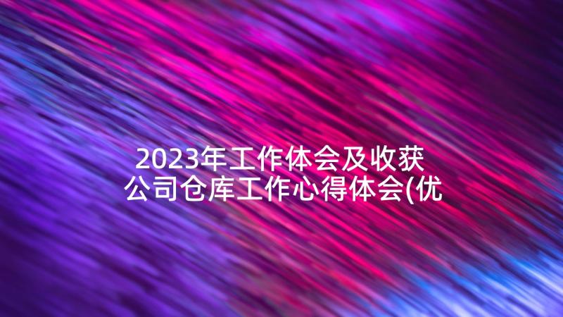 2023年工作体会及收获 公司仓库工作心得体会(优质10篇)