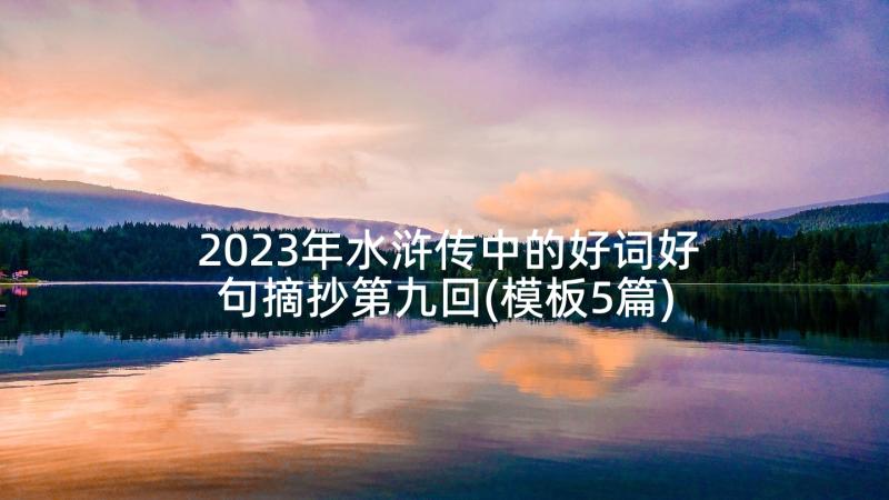 2023年水浒传中的好词好句摘抄第九回(模板5篇)