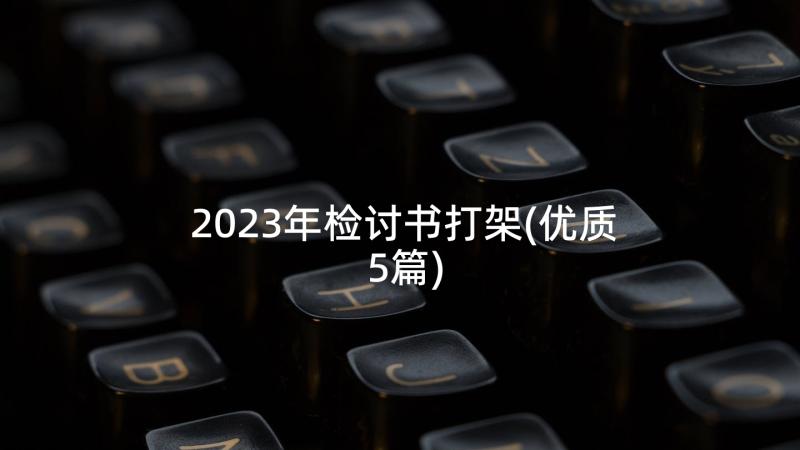 2023年检讨书打架(优质5篇)