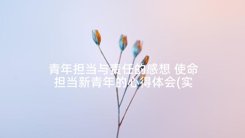 青年担当与责任的感想 使命担当新青年的心得体会(实用5篇)