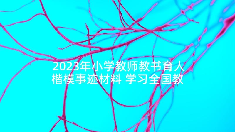 2023年小学教师教书育人楷模事迹材料 学习全国教书育人楷模心得体会(模板5篇)