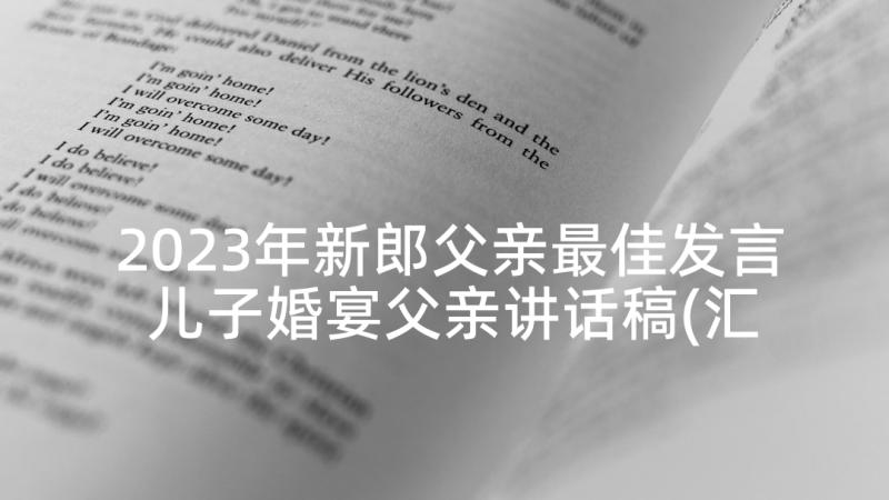 2023年新郎父亲最佳发言 儿子婚宴父亲讲话稿(汇总7篇)