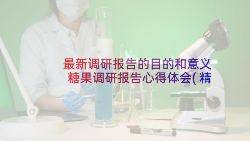 最新调研报告的目的和意义 糖果调研报告心得体会(精选5篇)