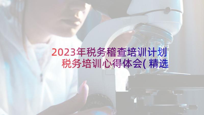 2023年税务稽查培训计划 税务培训心得体会(精选5篇)
