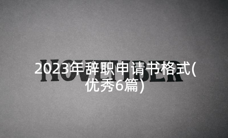 2023年辞职申请书格式(优秀6篇)