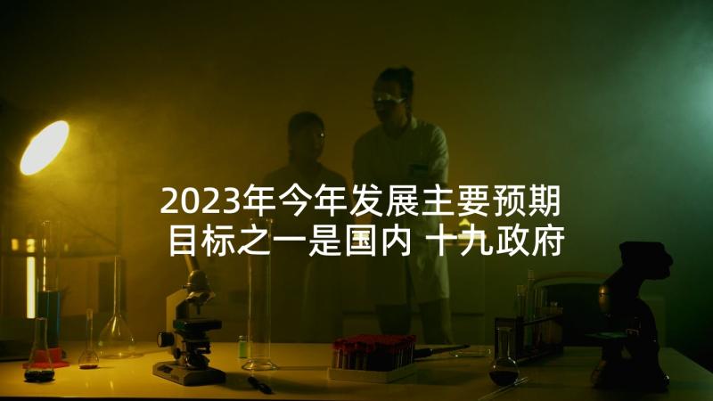 2023年今年发展主要预期目标之一是国内 十九政府报告心得体会(实用5篇)