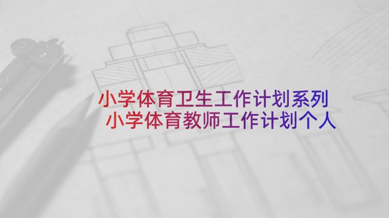 小学体育卫生工作计划系列 小学体育教师工作计划个人系列(优秀5篇)