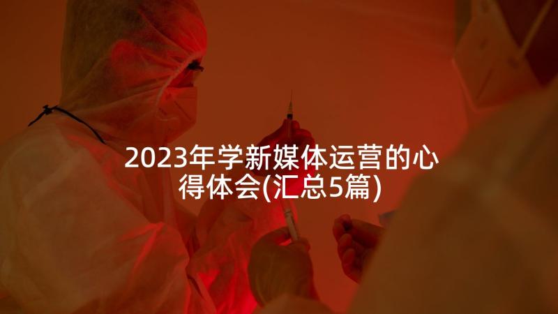 2023年学新媒体运营的心得体会(汇总5篇)