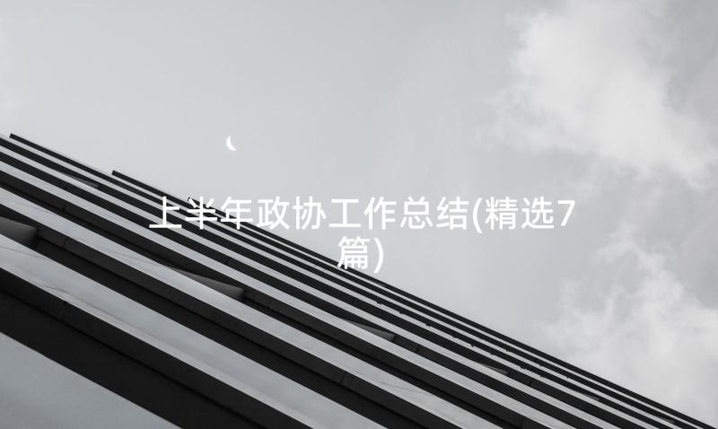 上半年政协工作总结(精选7篇)