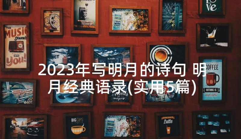 2023年写明月的诗句 明月经典语录(实用5篇)