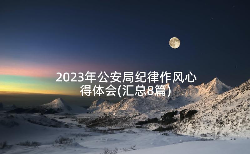 2023年公安局纪律作风心得体会(汇总8篇)