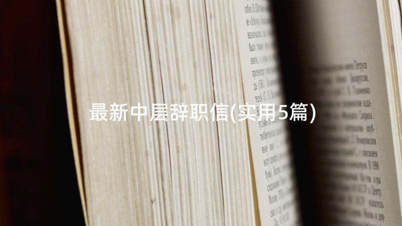 最新中层辞职信(实用5篇)