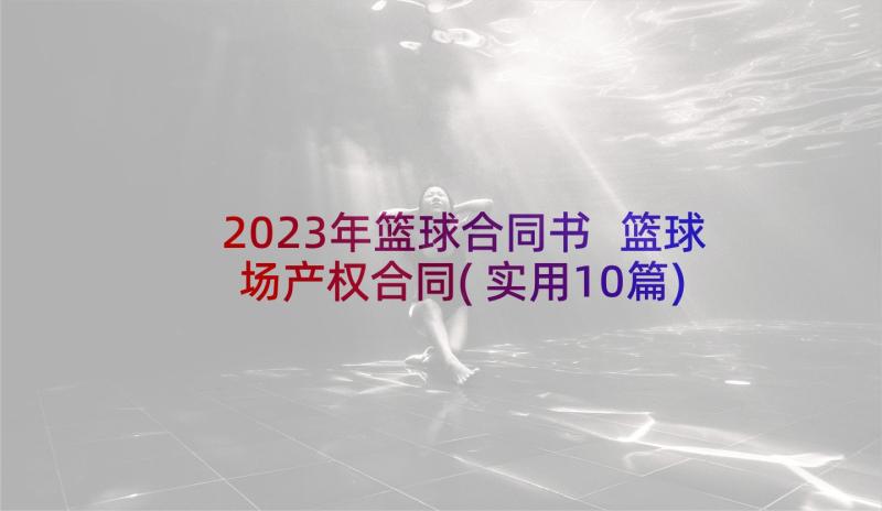 2023年篮球合同书 篮球场产权合同(实用10篇)