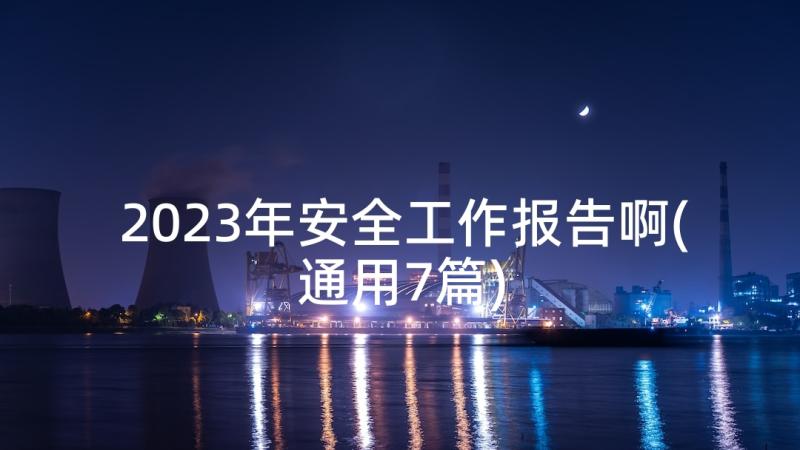 2023年安全工作报告啊(通用7篇)