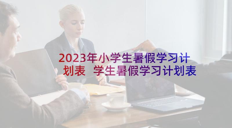 2023年小学生暑假学习计划表 学生暑假学习计划表(模板5篇)