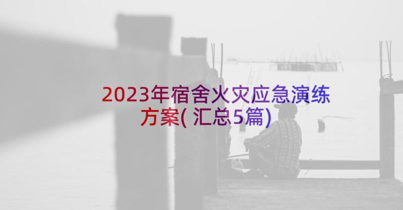 2023年宿舍火灾应急演练方案(汇总5篇)