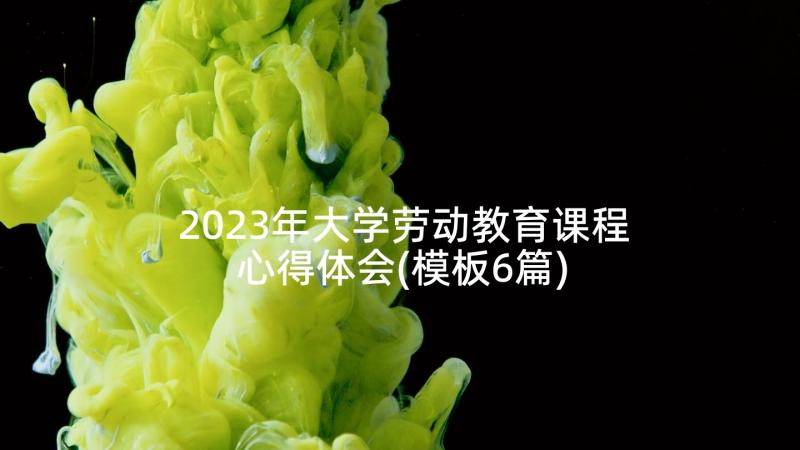 2023年大学劳动教育课程心得体会(模板6篇)