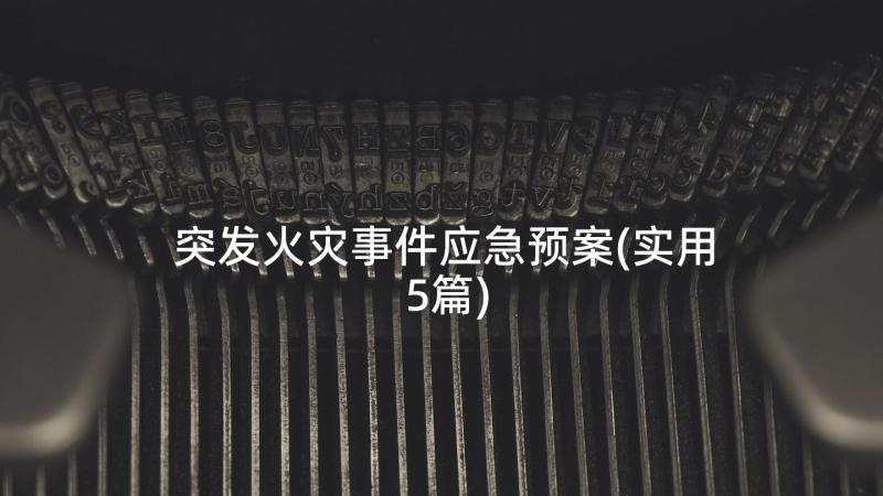 突发火灾事件应急预案(实用5篇)