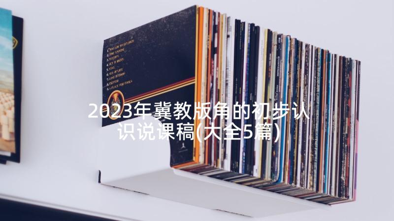 2023年冀教版角的初步认识说课稿(大全5篇)