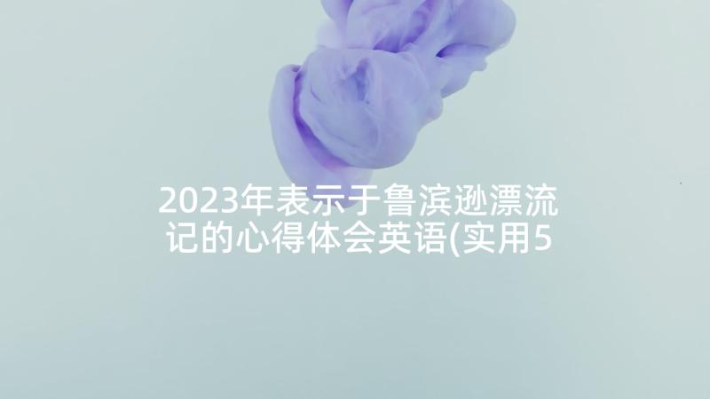 2023年表示于鲁滨逊漂流记的心得体会英语(实用5篇)