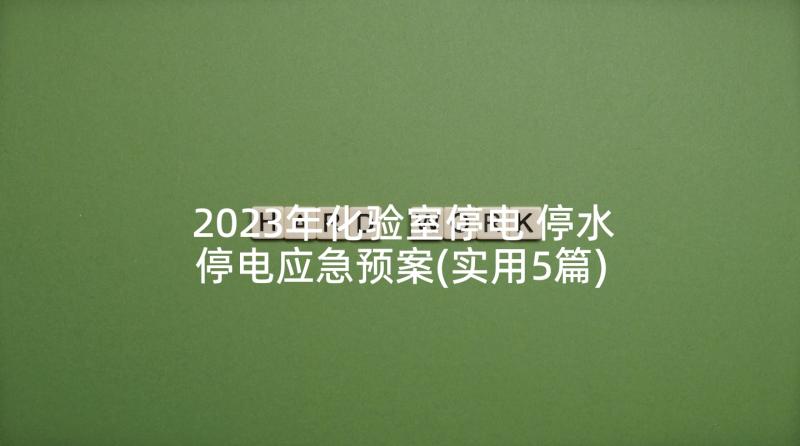 2023年化验室停电 停水停电应急预案(实用5篇)