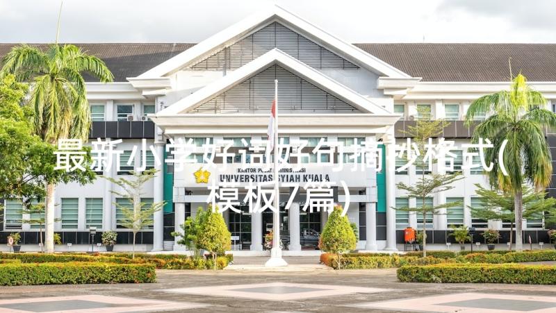 最新小学好词好句摘抄格式(模板7篇)