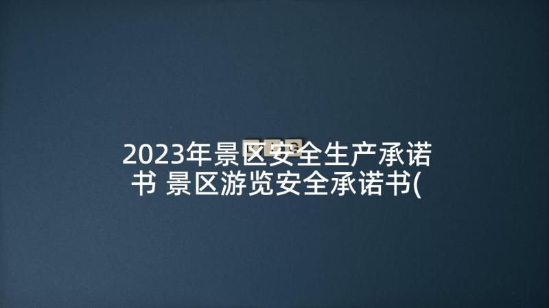 2023年景区安全生产承诺书 景区游览安全承诺书(模板5篇)