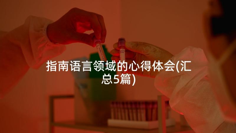 指南语言领域的心得体会(汇总5篇)