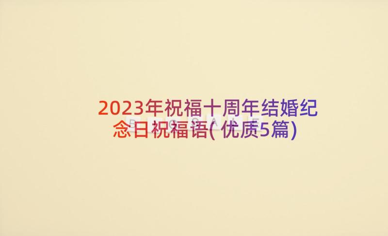 2023年祝福十周年结婚纪念日祝福语(优质5篇)