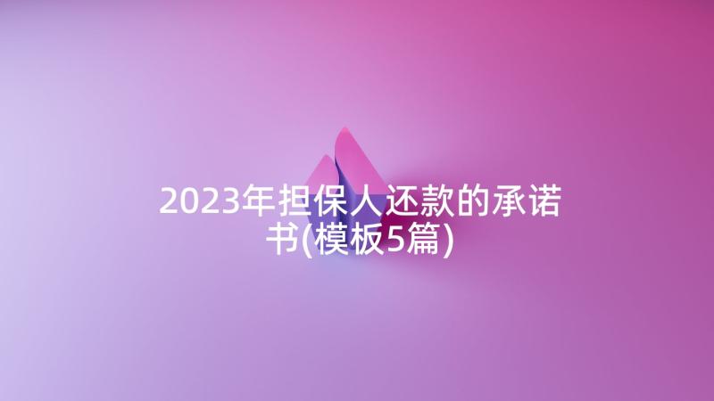 2023年担保人还款的承诺书(模板5篇)