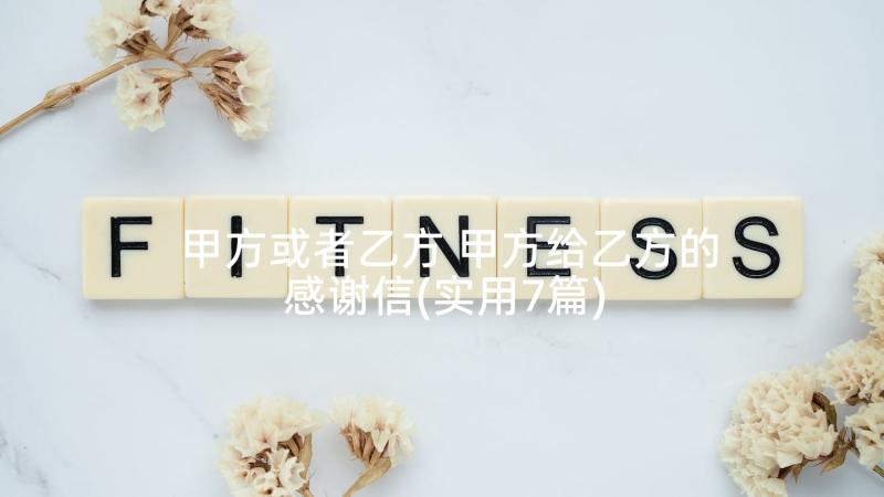 甲方或者乙方 甲方给乙方的感谢信(实用7篇)