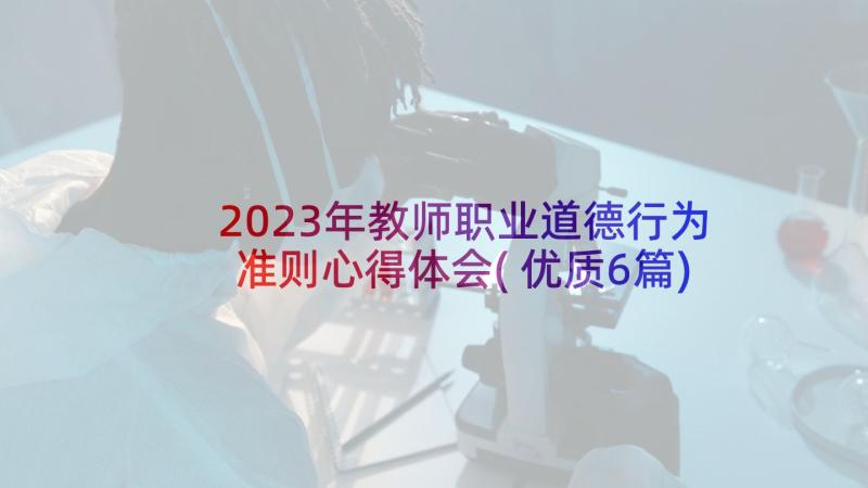 2023年教师职业道德行为准则心得体会(优质6篇)