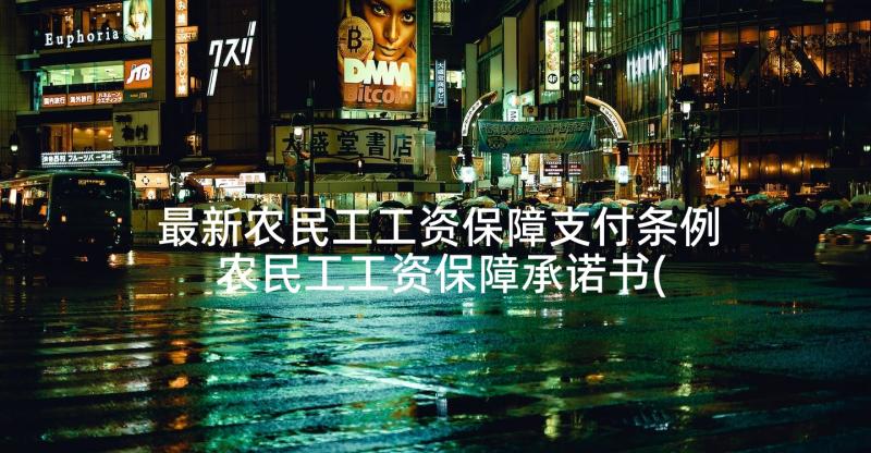 最新农民工工资保障支付条例 农民工工资保障承诺书(精选8篇)