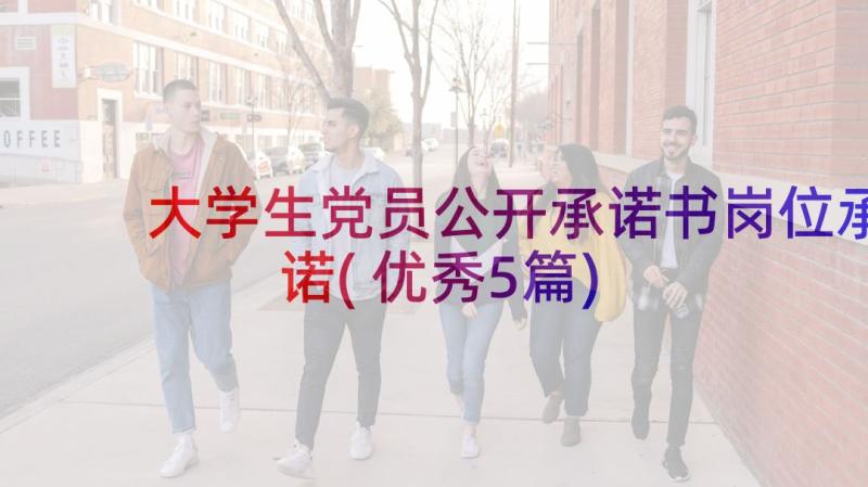 大学生党员公开承诺书岗位承诺(优秀5篇)