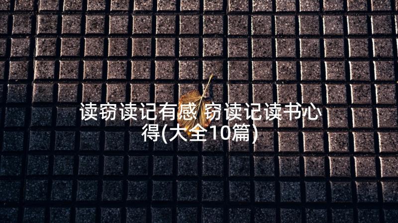 读窃读记有感 窃读记读书心得(大全10篇)