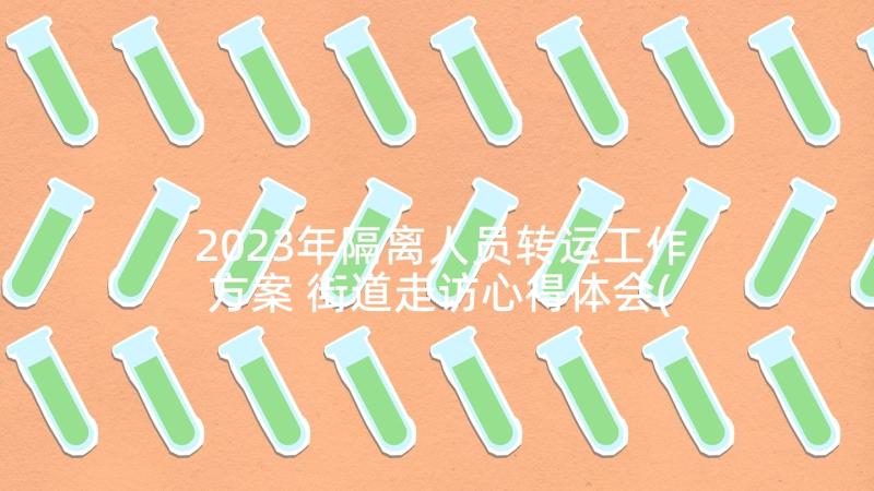 2023年隔离人员转运工作方案 街道走访心得体会(模板9篇)