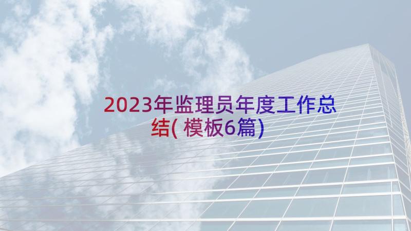 2023年监理员年度工作总结(模板6篇)