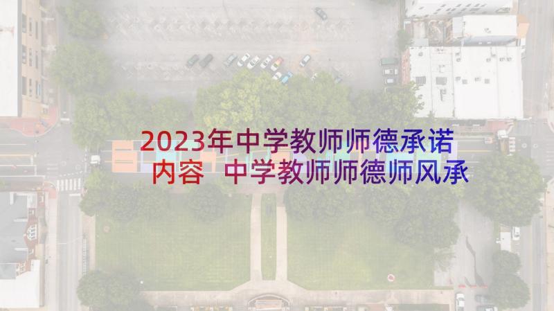 2023年中学教师师德承诺内容 中学教师师德师风承诺书(精选5篇)