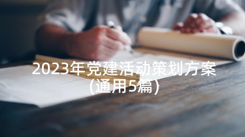 2023年党建活动策划方案(通用5篇)