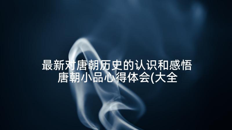 最新对唐朝历史的认识和感悟 唐朝小品心得体会(大全8篇)