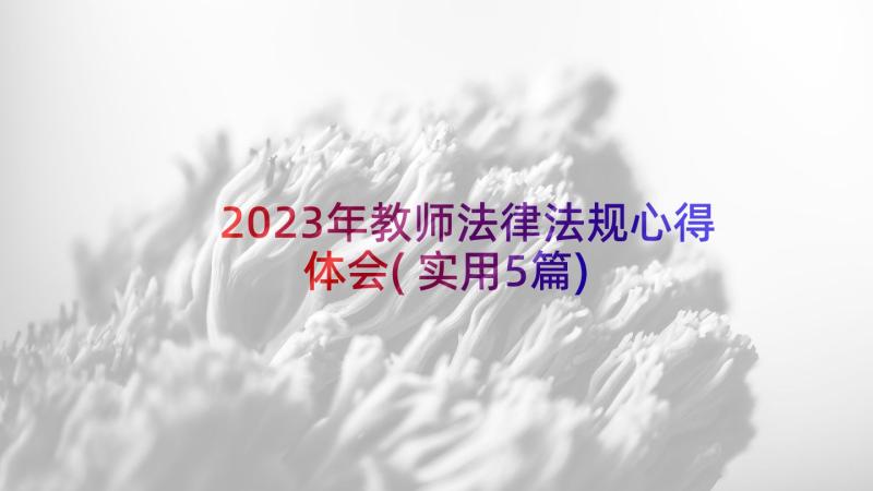 2023年教师法律法规心得体会(实用5篇)