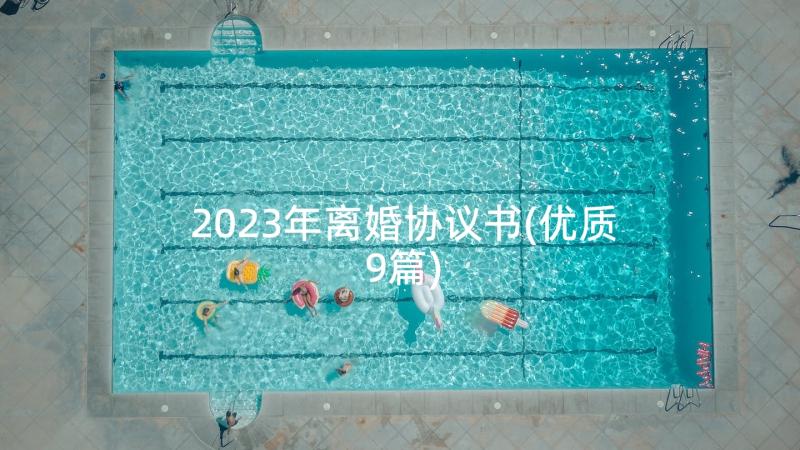 2023年离婚协议书(优质9篇)