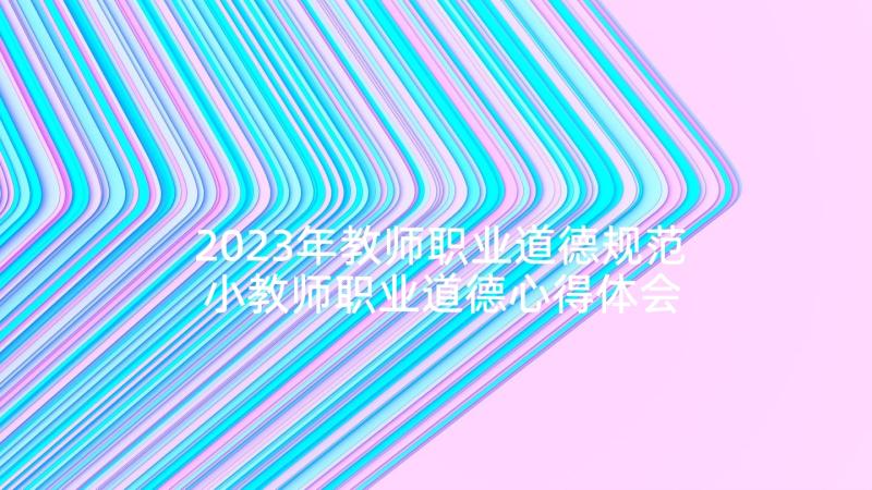 2023年教师职业道德规范 小教师职业道德心得体会(精选5篇)