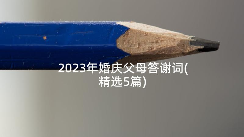 2023年婚庆父母答谢词(精选5篇)