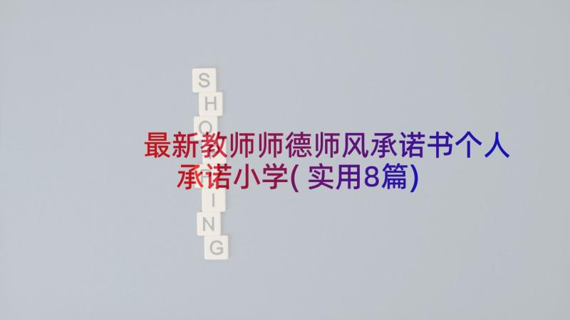 最新教师师德师风承诺书个人承诺小学(实用8篇)