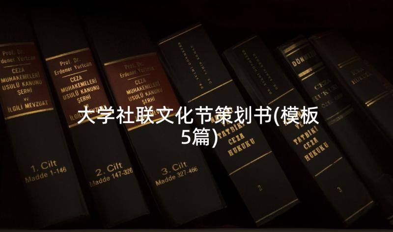 大学社联文化节策划书(模板5篇)