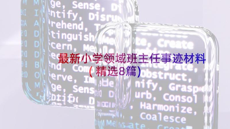 最新小学领域班主任事迹材料(精选8篇)