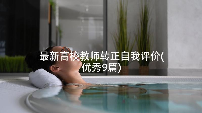 最新高校教师转正自我评价(优秀9篇)