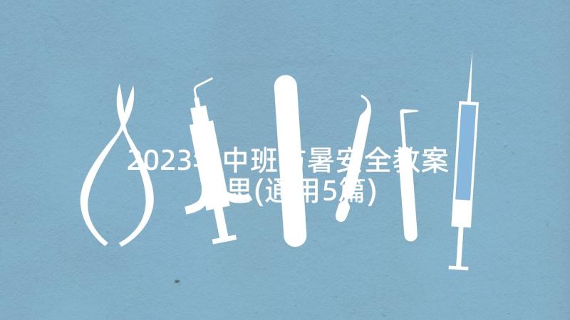 2023年中班防暑安全教案反思(通用5篇)